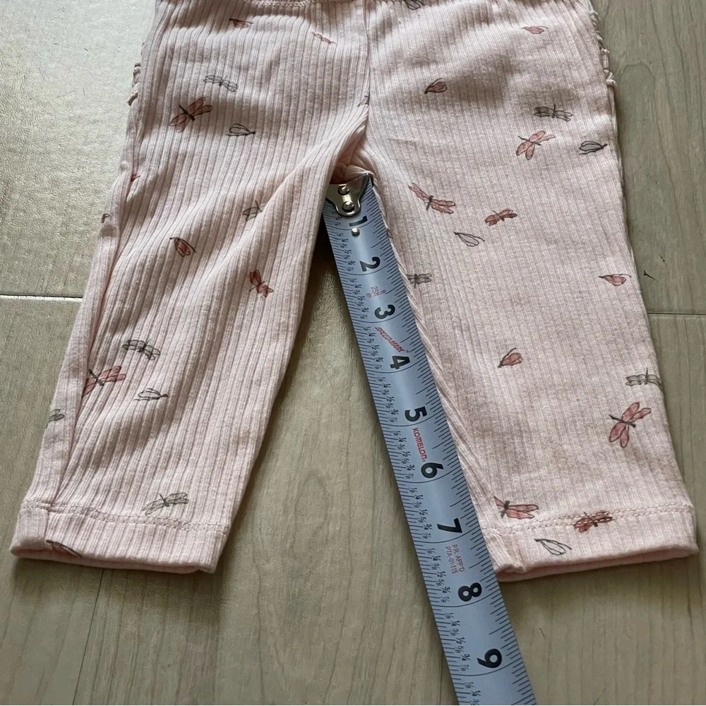NWT Carter's Light Pink 2 Pieces 6 M Baby Outfit Butterfly / Dragonfly Accents